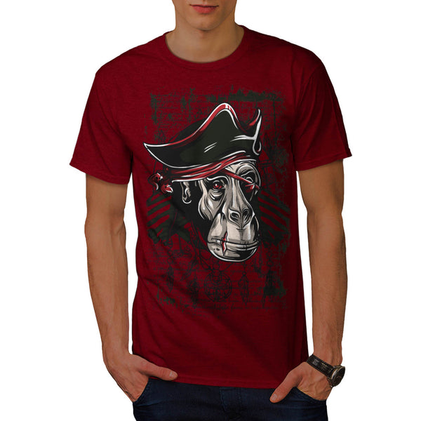 Monkey Pirate Fight Mens T-Shirt