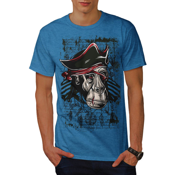 Monkey Pirate Fight Mens T-Shirt