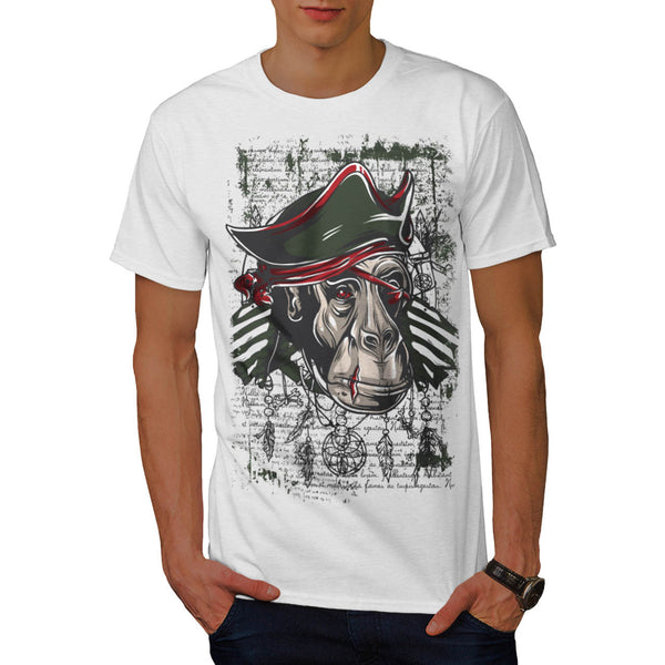 Monkey Pirate Fight Mens T-Shirt