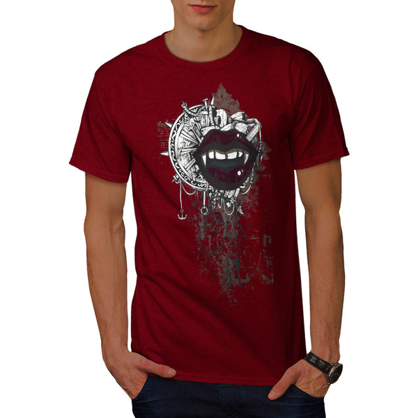 Mouth Steer Wheel Mens T-Shirt