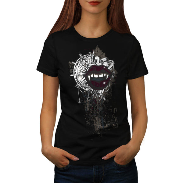 Mouth Steer Wheel Womens T-Shirt