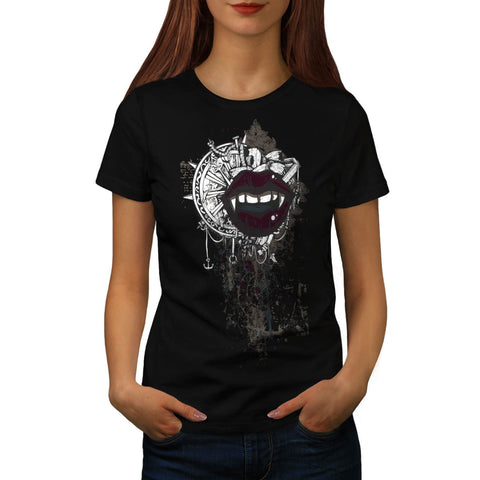 Mouth Steer Wheel Womens T-Shirt