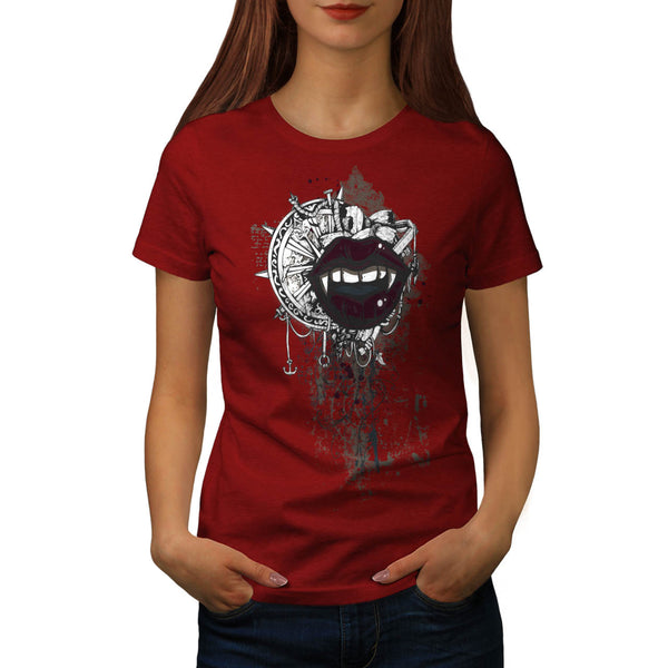 Mouth Steer Wheel Womens T-Shirt