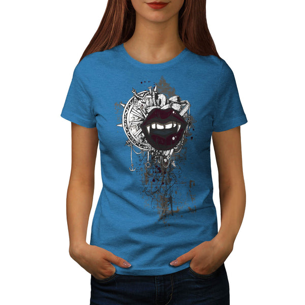 Mouth Steer Wheel Womens T-Shirt