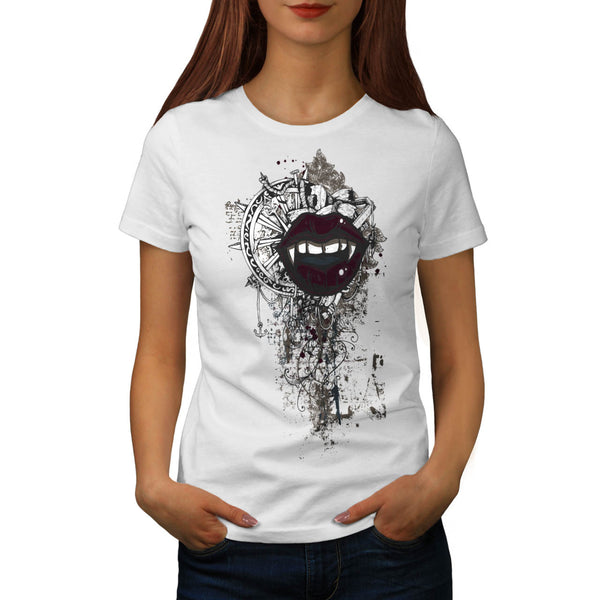 Mouth Steer Wheel Womens T-Shirt