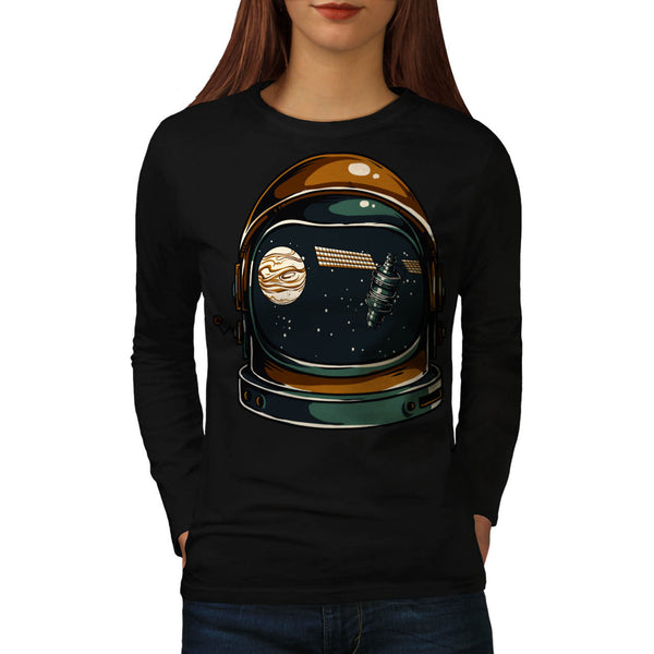 Astronaut Helmet USA Womens Long Sleeve T-Shirt