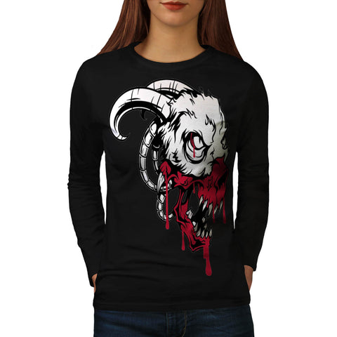 Animal Blood Skull Womens Long Sleeve T-Shirt