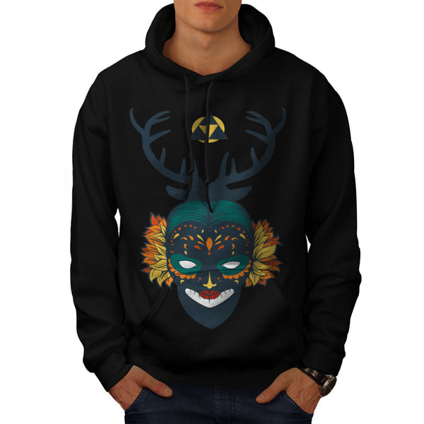 Deer Antler Mask Mens Hoodie