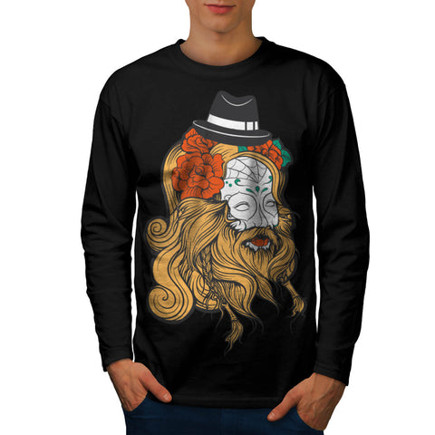 Gangster Viking Face Mens Long Sleeve T-Shirt
