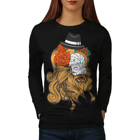 Gangster Viking Face Womens Long Sleeve T-Shirt