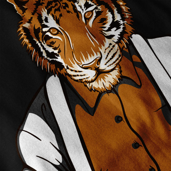 Tiger Gambler Hat Mens Long Sleeve T-Shirt