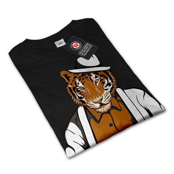 Tiger Gambler Hat Mens Long Sleeve T-Shirt