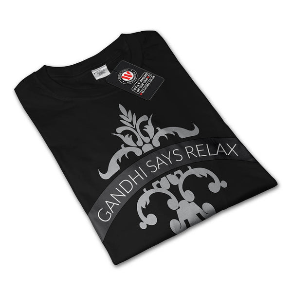 Gandhi Says Relax Mens Long Sleeve T-Shirt