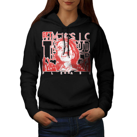 Music DJ Zombie Rave Womens Hoodie