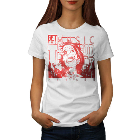 Music DJ Zombie Rave Womens T-Shirt