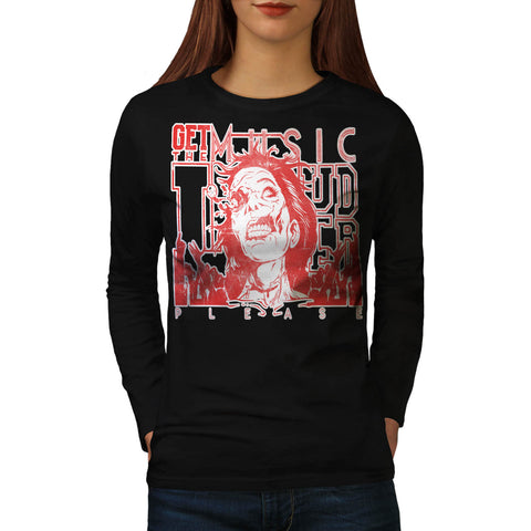 Music DJ Zombie Rave Womens Long Sleeve T-Shirt