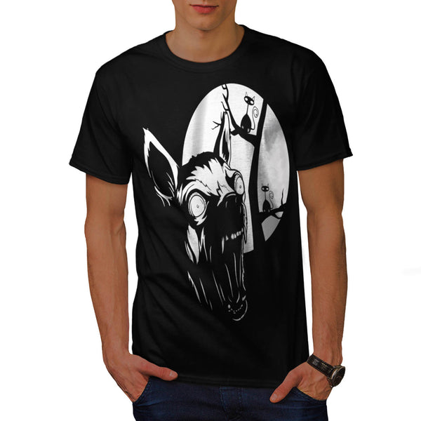 Moon Light Hyena Cry Mens T-Shirt