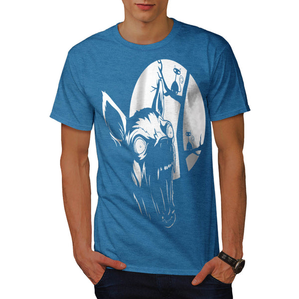Moon Light Hyena Cry Mens T-Shirt