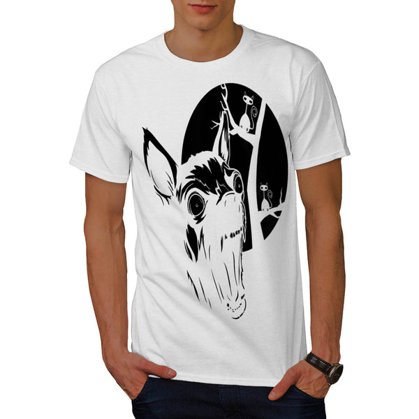 Moon Light Hyena Cry Mens T-Shirt
