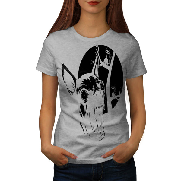 Moon Light Hyena Cry Womens T-Shirt