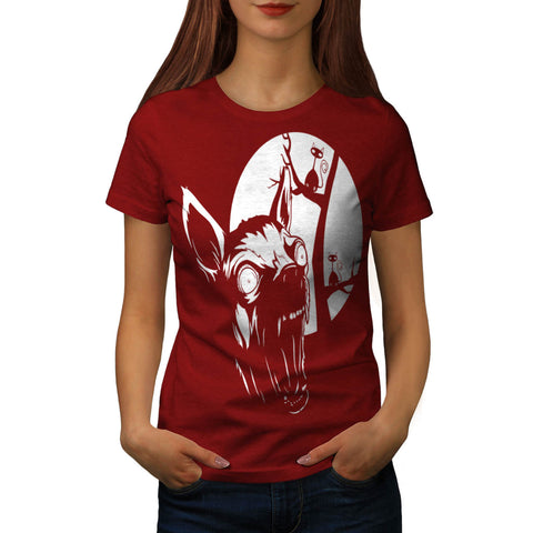 Moon Light Hyena Cry Womens T-Shirt