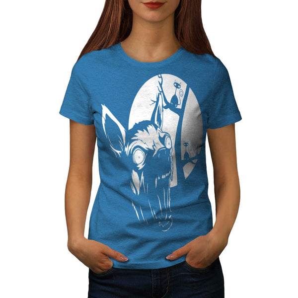 Moon Light Hyena Cry Womens T-Shirt