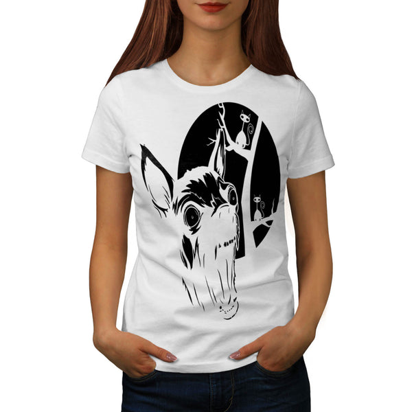 Moon Light Hyena Cry Womens T-Shirt