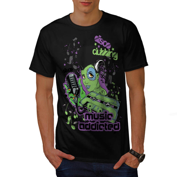 Music Addicted Ghost Mens T-Shirt
