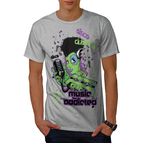 Music Addicted Ghost Mens T-Shirt