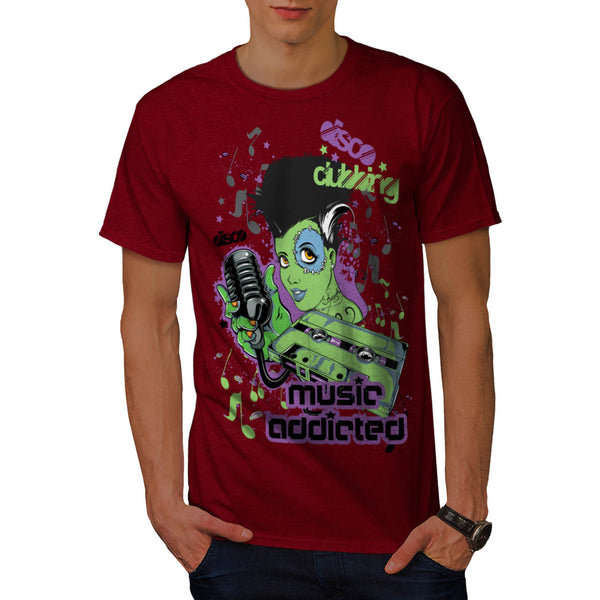 Music Addicted Ghost Mens T-Shirt