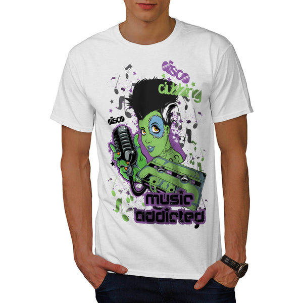 Music Addicted Ghost Mens T-Shirt