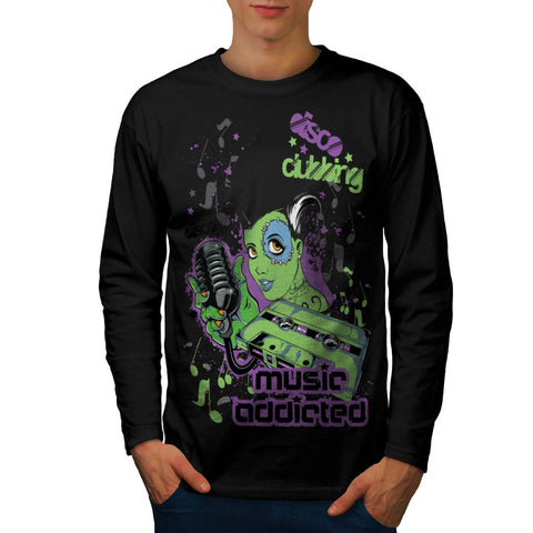 Music Addicted Ghost Mens Long Sleeve T-Shirt