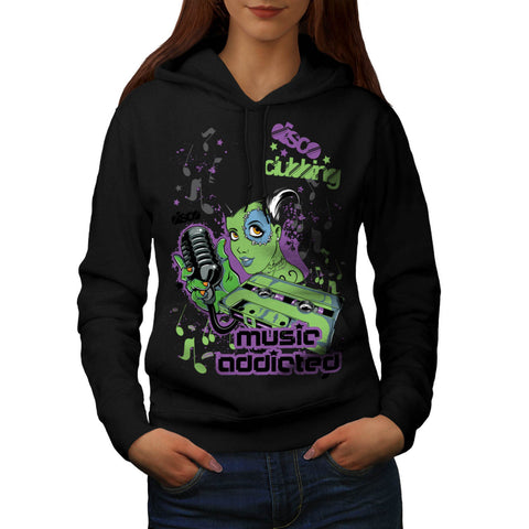 Music Addicted Ghost Womens Hoodie