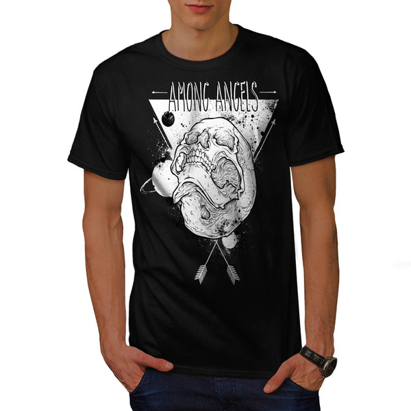 Among Angel Skull Mens T-Shirt