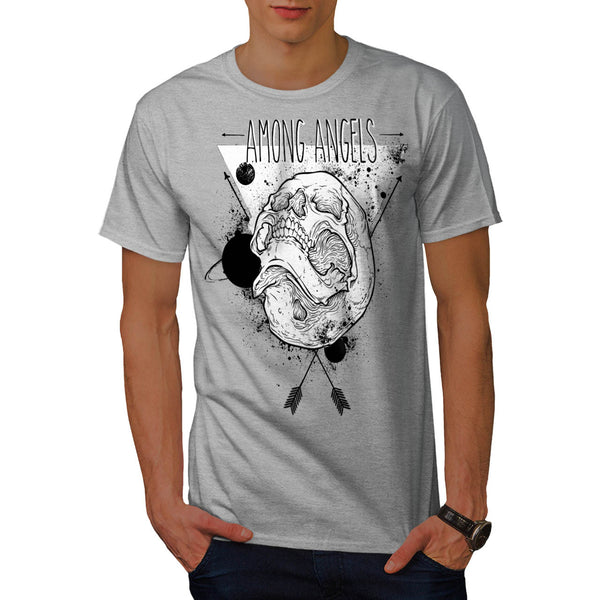 Among Angel Skull Mens T-Shirt