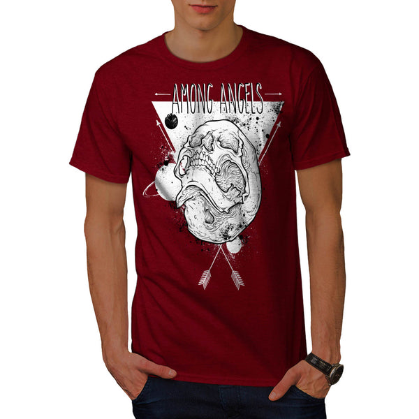 Among Angel Skull Mens T-Shirt