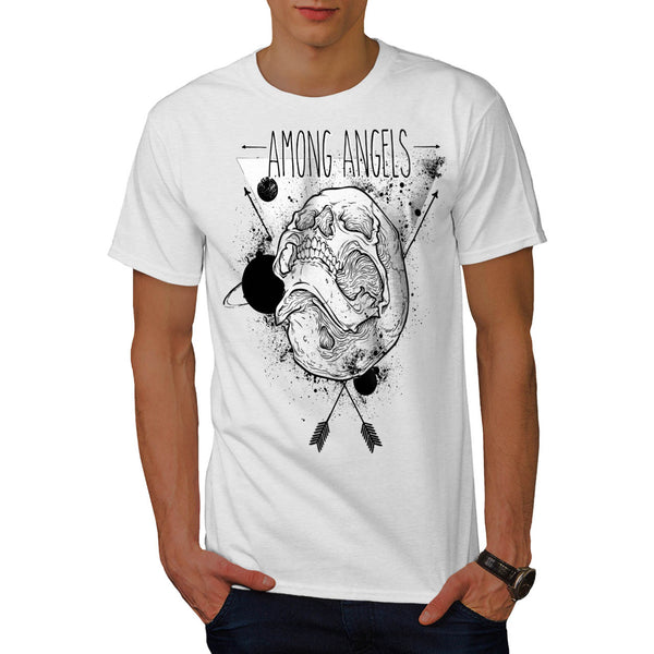 Among Angel Skull Mens T-Shirt