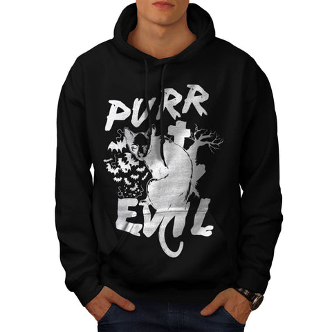 Pure Evil Purr Cat Mens Hoodie