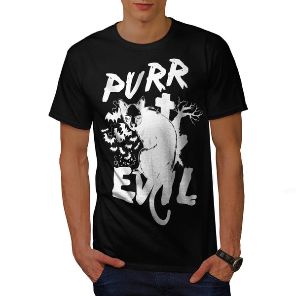 Pure Evil Purr Cat Mens T-Shirt