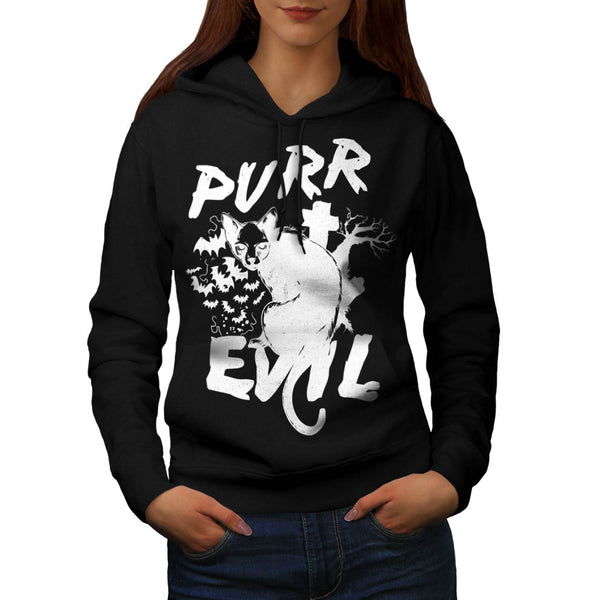 Pure Evil Purr Cat Womens Hoodie