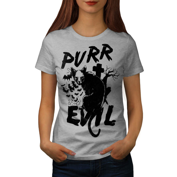 Pure Evil Purr Cat Womens T-Shirt