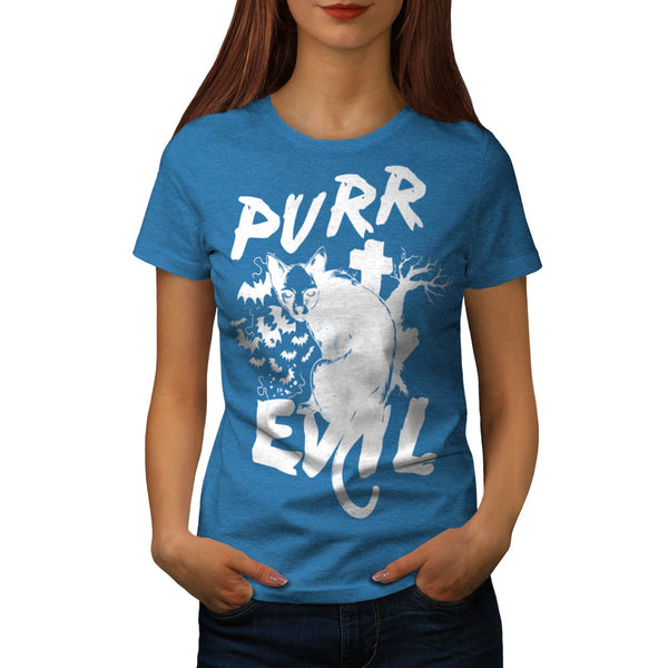 Pure Evil Purr Cat Womens T-Shirt