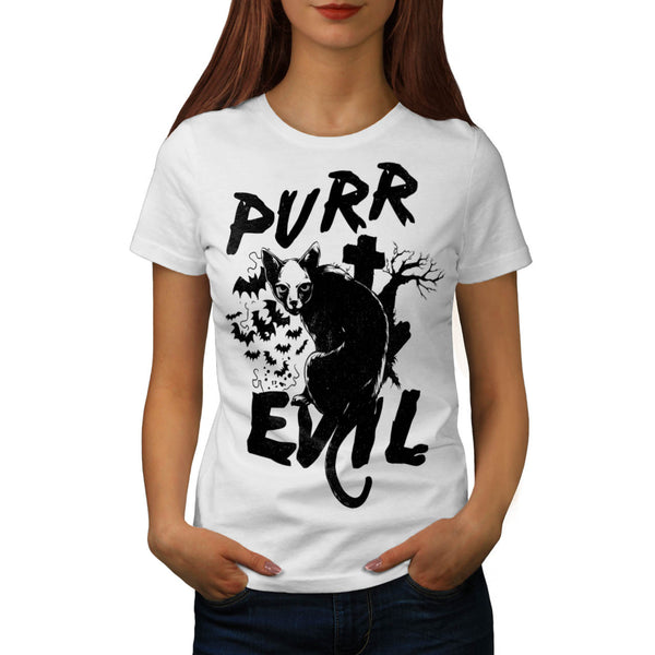 Pure Evil Purr Cat Womens T-Shirt