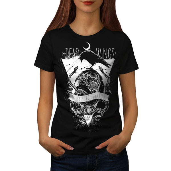 Dead Wings Skull Womens T-Shirt