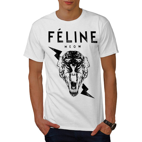 Feline Meow Leopard Mens T-Shirt
