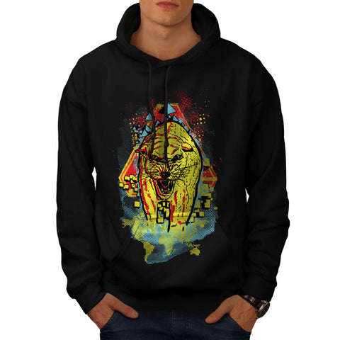 Jungle Cat Leopard Mens Hoodie