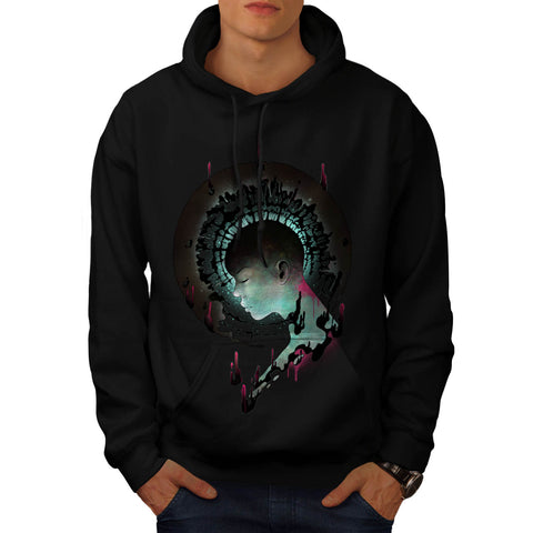 Dark Meditation Head Mens Hoodie