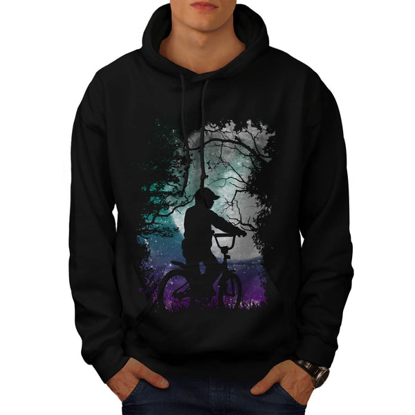 Cycle Moon Light Mens Hoodie