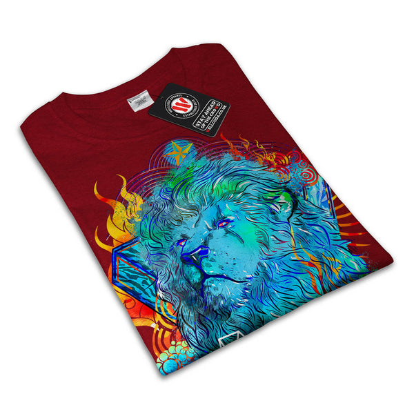 Flaming Jungle Lion Womens T-Shirt