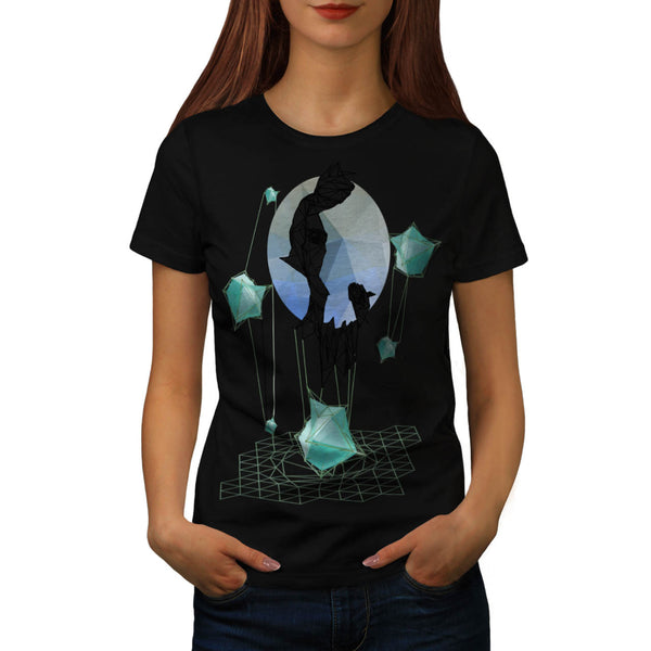 Moon Crazy Fun Print Womens T-Shirt